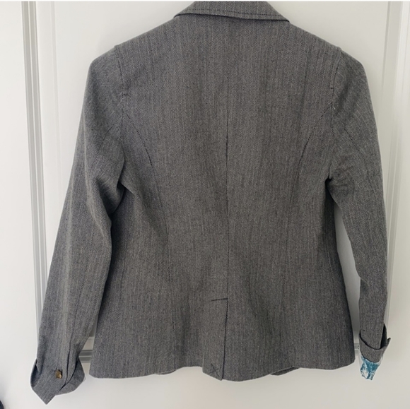Vera Wang Princess Herringbone Blazer L - Picture 2 of 6
